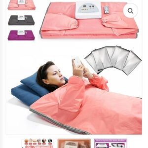 Pink Heated sauna Blanket with sleeves
